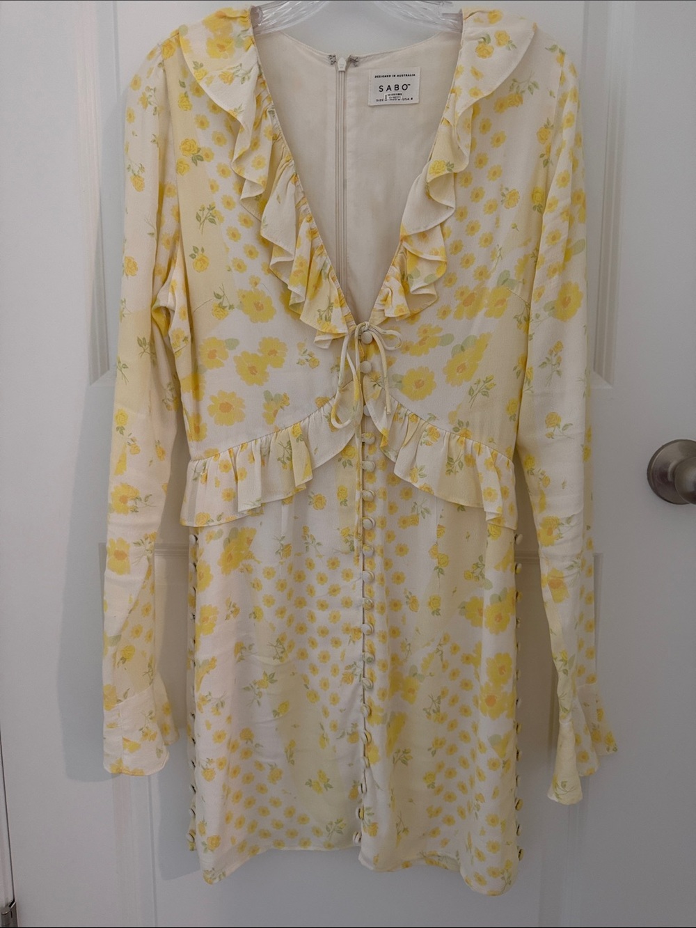Sabo Skirt Alaira Yellow And White Dress